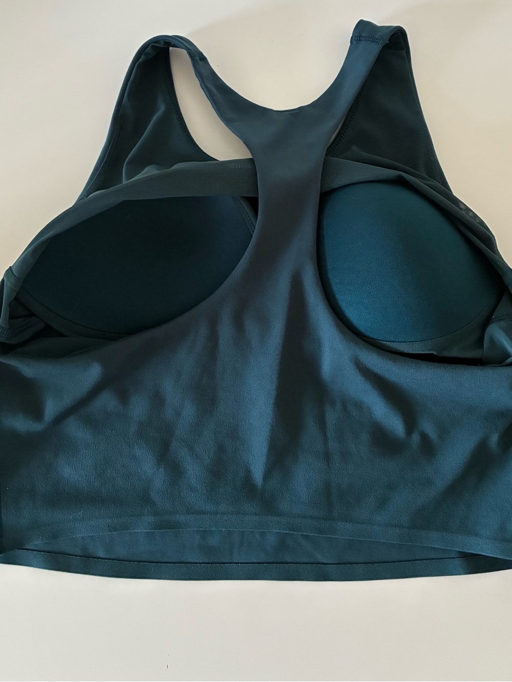 UNIQLO Racerback Padded Sports Bra Crop Top Teal Size L - Picture 3 of 4